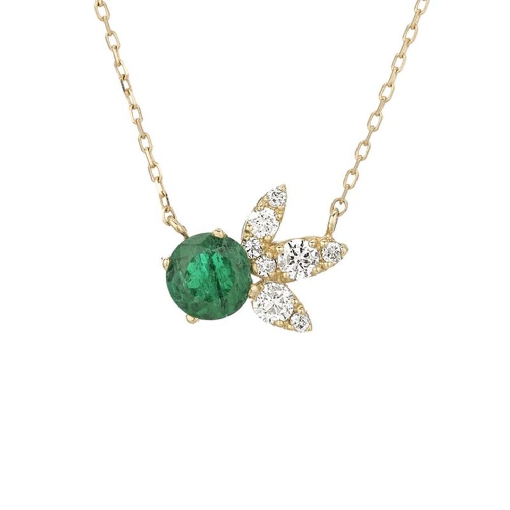 Adina Reyter 14K 0.12 ct. tw. Diamond & Emerald Necklace